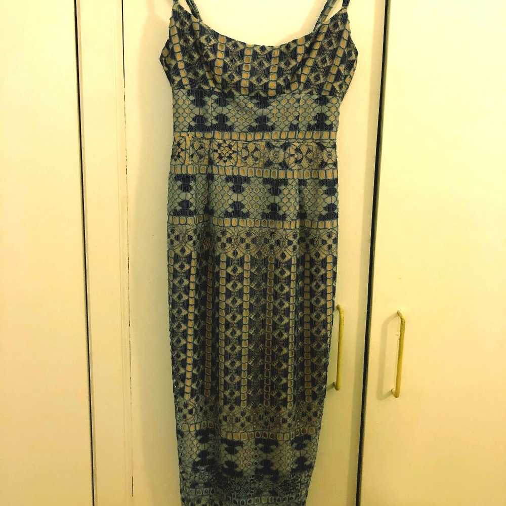 BCBGMaxAzria Alese Royal Blue Combo Dress NWT Sz 0